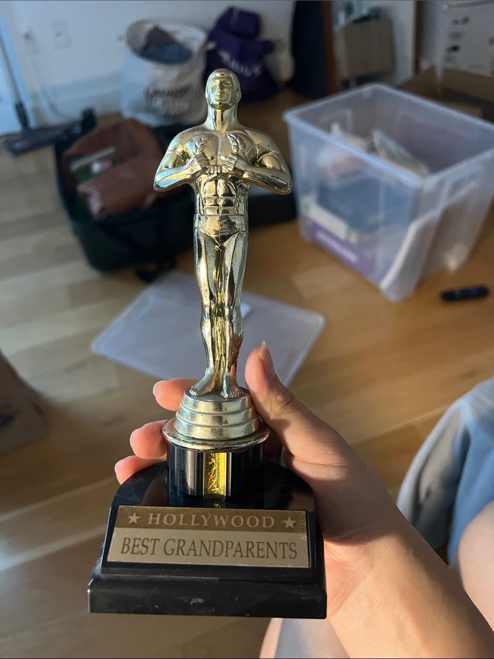 Gold 'Best Grandparents' Trophy